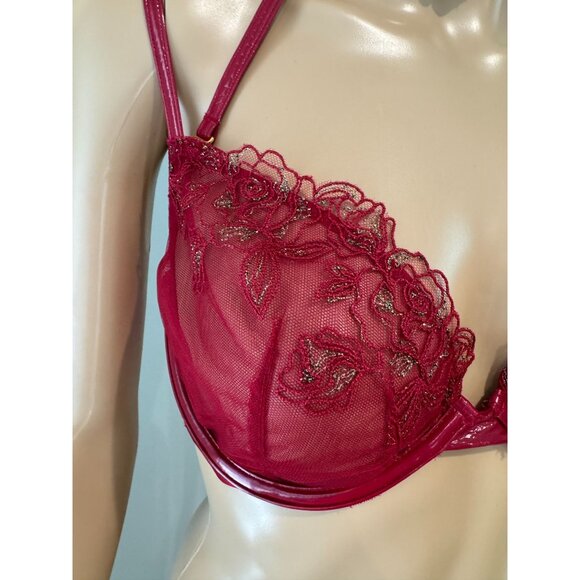 Victoria's Secret VERY SEXY Unlined Floral Embroidered Demi Bra NWT, 34DD - Picture 6 of 16